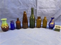 Vintage Colored Bottles & Vases,