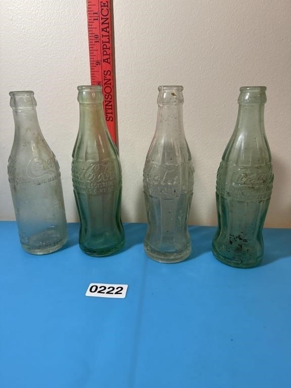 Coca Cola bottles. Pre-1915 straight side, “D”