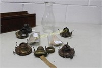 Collection of Oil Lamp Pieces