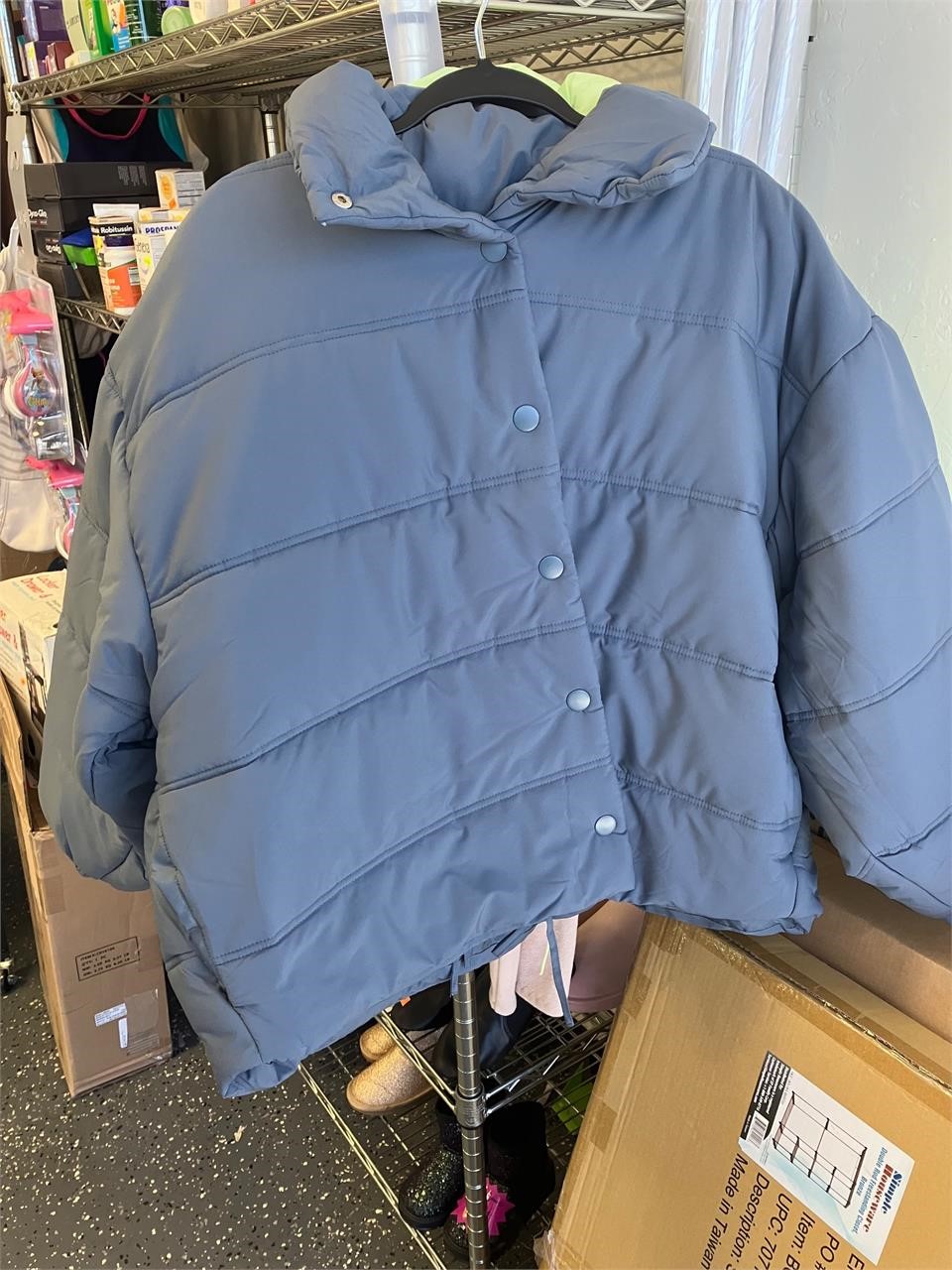 Target womens puffer jacket sky blue 1x