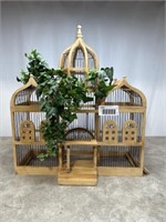 Large wooden bird cage approximately 28” wide and
