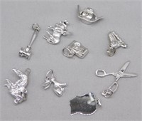 (9) NEW STERLING REMEMBRANDT CHARMS. TOGETHER