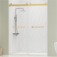 DELAVIN Frameless Shower Door  60W x 75H  Gold