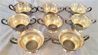 Set of 8 Silverplated Double Handled Cups