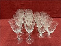 Fostoria Navarre Crystal, Etched:  8 Etched