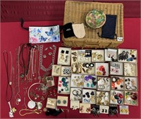 Estate Costume Jewelry with various clip