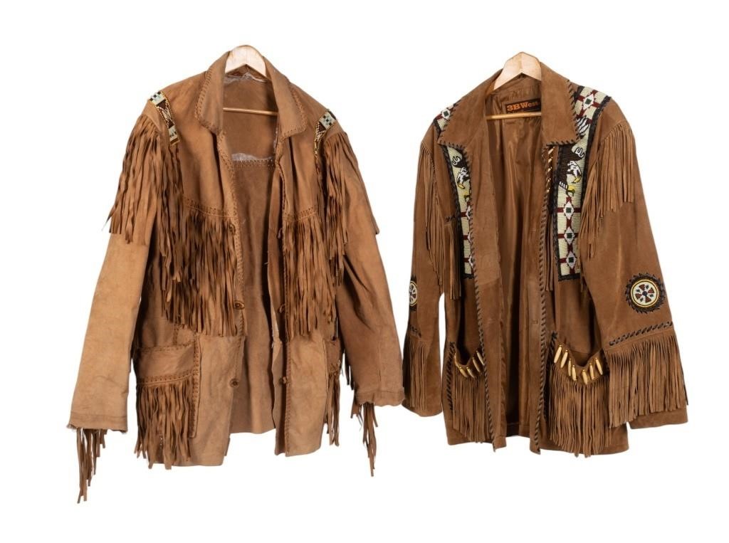 Vintage Buckskin Beaded Pioneer Jackets (2)