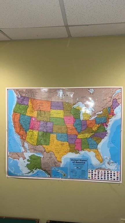 Laminated Map of the United States  48” x 38”