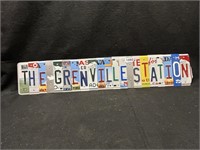 THE GRENVILLE STATION LIC PLATE SIGN