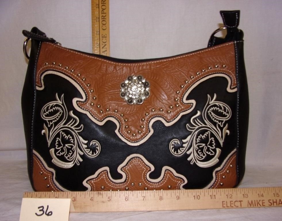 beautiful  cowgirl purse (wear on inside handle)