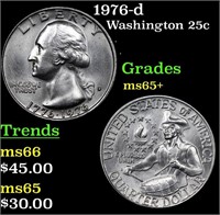 1976-d Washington Quarter 25c Grades GEM+ Unc