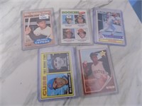 Lot 5 Vintage Baseball Cards
