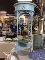 Blue two tier plant stand