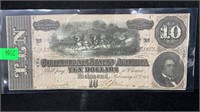 Currency: 1864 $10 Confederate States of America