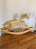 Hand crafted pine rocking horse 22"Lx14"h