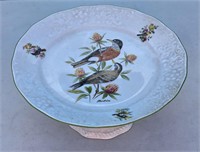 VINTAGE BAVERIA PORCELAIN CAKE PLATE ROBINS