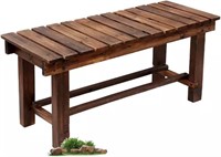 Garden Bench 2-Person Wood Outdoor 90x35x40cm