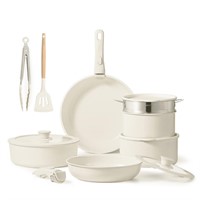 E7529  CAROTE 14pcs Ceramic Cookware Set - Cream W