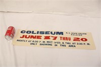 Vintage Coliseum NC State College Poster