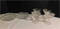 4 Fostoria Champagne Glasses & 2 Bowls