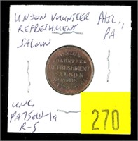 1863 Civil War token, Philadelphia, rarity 5