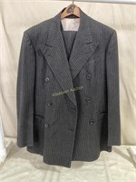 Men’s 3 piece striped double breasted suit from