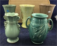 5 Unmarked McCoy & Other Vases