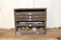 Small Metal Parts Bin with Contents