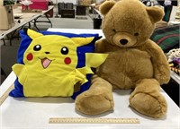 Pikachu Pillow w/ Stuffed Animal Bear