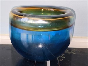 Heavy Blown Glass Decorative Bowl