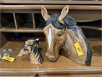 LARGE VTG HORSE COOKIE JAR & SALT PEPPER SHAKERS