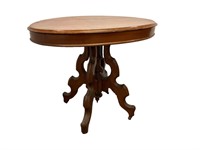 Victorian walnut oval top table