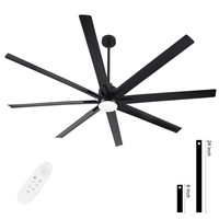 YUHAO 72 Inch Large Ceiling Fan with Light and Re