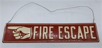 Tin Fire Escape Sign,one sided