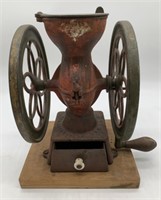 Enterprise Coffee Grinder on Wooden Base