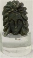 Soapstone Carved Headbust On Lucite Base