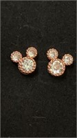 Sterling Minnie Mouse rose gold colored earrings,