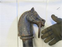older "horse head" hitching post - 5ft long