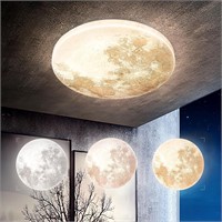 13.8IN Moon-style Dimmable Ceiling Light