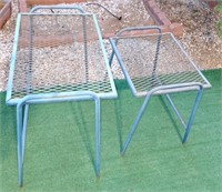 C - LOT OF 2 METAL PATIO TABLES