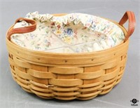 Longaberger Basket w/Fabric & Plastic Liners