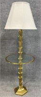 Paul Hanson Style Brass Palm Tree Lamp Table