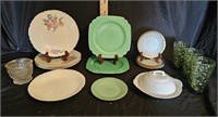 Anchor Hocking Saucers, Plates, Butter Dish