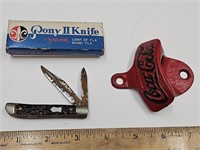 Coca Cola Bottle Opener & Pony II Knife See Condin