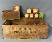 Advertising Crates & Tobacco Tins