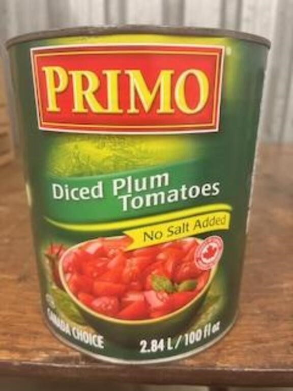 Diced Plum Tomatoes PRIMO No Salt 2.84L BB 10/25