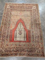 Oushak Hand Knotted Rug 4.10 x 5.10 ft