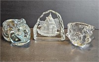 Lot of glass votive holders/paperweight