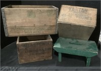 3 Wooden Advertising Crates, Small Wooden