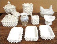 Group of Mostly Fenton Milk Glass